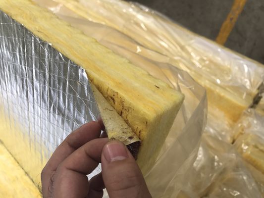 HVAC High-Temperature Fireproof Glass Wool Board with Aluminum Foil Facing Thermal Insulation, Acoustic Soundproofing
