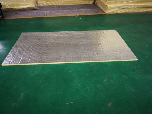 HVAC High-Temperature Fireproof Glass Wool Board with Aluminum Foil Facing Thermal Insulation, Acoustic Soundproofing