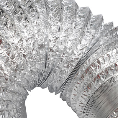 Aluminum Foil Flexible Duct Aluminum or Polyester Coated HVAC Ducting for Energy Saving Systems in School & Hospital Buildings