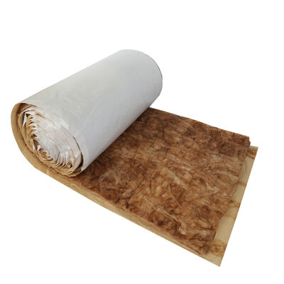 glass Insulation brown Color Sound Absorption Fiberglass Insulation Roll Glass Wool Blanket With White PVC Facing